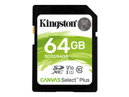 64GB SDXC Kingston Canvas Select Plus U1 V10 CL10 100MB/s, SDS2/64GB
