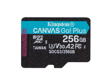 256GB microSDXC Kingston Canvas Go! Plus A2 U3 V30 170MB/s bez adapteru, SDCG3/256GBSP