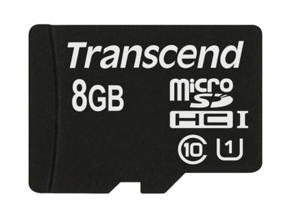 TRANSCEND MicroSDHC karta 8GB Premium, Class 10 UHS-I 300x, bez adaptéru, TS8GUSDCU1