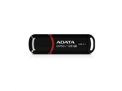 ADATA Flash Disk 128GB UV150, USB 3.1 Dash Drive (R:90/W:20 MB/s) černá, AUV150-128G-RBK