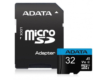 ADATA MicroSDHC karta 32GB UHS-I Class 10, A1 + SD adaptér, Premier, AUSDH32GUICL10A1-RA1
