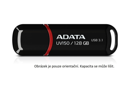 ADATA Flash Disk 32GB UV150, USB 3.1 Dash Drive (R:90/W:20 MB/s) černá, AUV150-32G-RBK