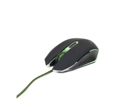 Myš Gembird MUSG-001-G, herní, optická, zeleno-černá, 2400DPI, USB, MYS0532G2