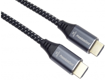 PremiumCord ULTRA HDMI 2.1 High Speed + Ethernet kabel 8K@60Hz,zlacené 1,5m, kphdm21s015