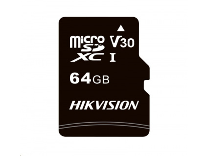 HIKVISION MicroSDXC karta 64GB C1 (R:92MB/s, W:30MB/s) + adapter, HS-TF-C1(STD)/64G/Adapter