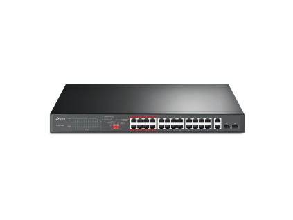 TP-Link TL-SL1226P 24xFE POE+ 250W 2xGb 2xSFP CCTV switch, TL-SL1226P