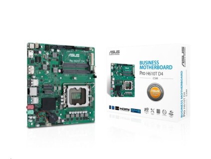ASUS MB Sc LGA1700 PRO H610T D4-CSM, Intel H610, 2xDDR4, 1xDP, 1xHDMI, 1xLVDS, mini-ITX, 90MB1AM0-M0EAYC