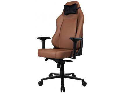 AROZZI herní židle PRIMO Full Premium Leather Brown/ 100% přírodní italská kůže/ hnědá, PRIMO-PREM-BWN