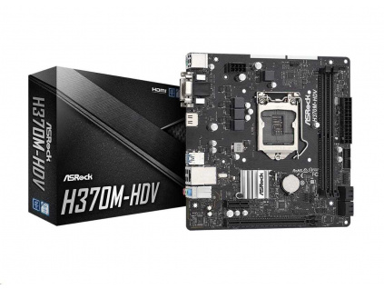 ASRock MB Sc LGA1151 H370M-HDV, Intel H370, 2xDDR4, 1xHDMI, 1xDVI, 1xVGA, mATX, H370M-HDV