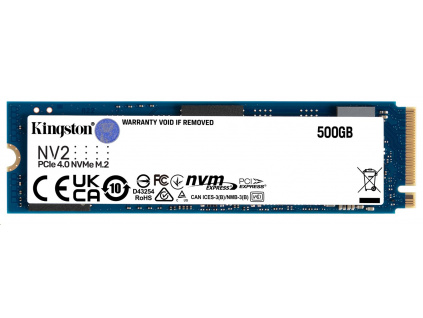 Kingston SSD 500GB NV2 NVMe™ PCIe M.2 2280 (ctení/zápis: 3500/2100MB/s;), SNV2S/500G