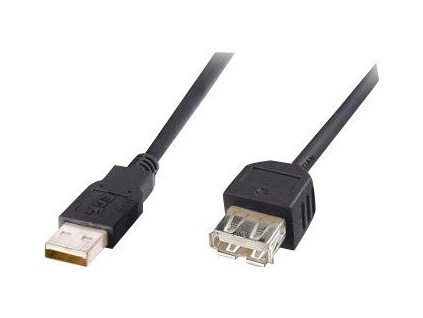 PremiumCord USB 2.0 kabel prodlužovací, A-A, 5m, č, kupaa5bk