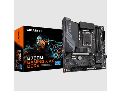 GIGABYTE MB Sc LGA1700 B760M GAMING X AX DDR4, Intel B760, 4xDDR4, 1xDP, 1xHDMI, WI-FI, mATX, B760M G X AX DDR4