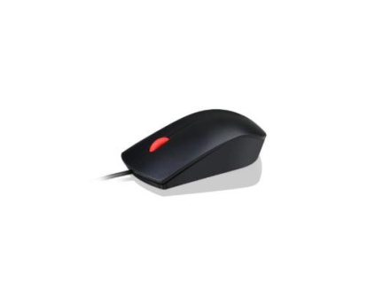 LENOVO myš drátová Essential USB Mouse - 1600dpi, Optical, USB, 3 tlačítka, černá, 4Y50R20863