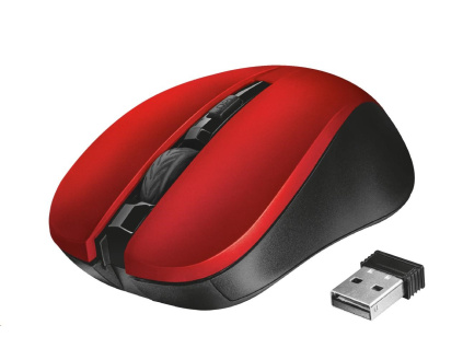 TRUST myš Mydo Silent Click Wireless Mouse - red, 21871