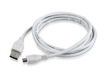 Kabel USB A-B micro, 1,8m, 2.0, bílý high quality, CCP-mUSB2-AMBM-6-W