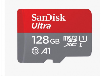 SanDisk MicroSDXC karta 128GB Ultra (140 MB/s, A1 Class 10 UHS-I) + adaptér, SDSQUAB-128G-GN6MA