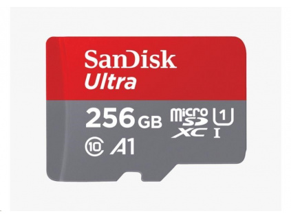 SanDisk MicroSDXC karta 256GB Ultra (150 MB/s, A1 Class 10 UHS-I) + adaptér, SDSQUAC-256G-GN6MA