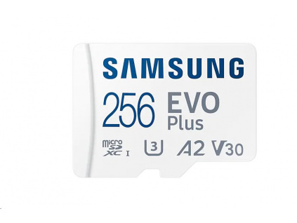 Samsung paměťová karta 256GB EVO Plus micro SDXC V3 TLC U3 (čtení až 130MB/s) + SD adaptér, MB-MC256KA/EU