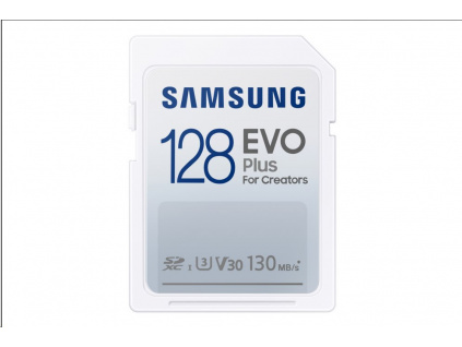 Samsung paměťová karta 128GB EVO Plus SDXC CL10, U3, V30 (čtení až 130MB/s), MB-SC128K/EU