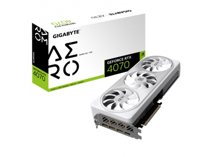 GIGABYTE VGA NVIDIA GeForce RTX 4070 AERO OC 12G, RTX 4070, 12GB GDDR6X, 3xDP, 1xHDMI, GV-N4070AERO OC-12GD