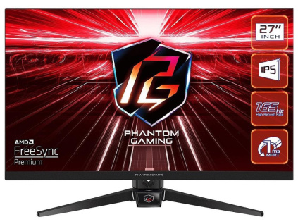 Phantom Gaming by Asrock monitor PG27FF1A 27" /IPS/1920x1080/165Hz/ 250cd/m2/1ms/ 8bit/DP/2x HDMI/repro/VESA, 90LXA050-A0E1A0V