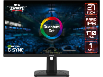 MSI Gaming G274QPF QD/ 27"/ 2560x1440/ Rapid IPS/ 1ms/ 170Hz/ 400cd/m2/ 1000:1/ 2x HDMI/ DP/ USB-C/ černý, G274QPF QD