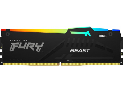 Kingston FURY Beast/DDR5/128GB/5200MHz/CL40/4x32GB/RGB/Black, KF552C40BBAK4-128