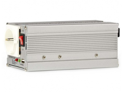 NEDIS měnič napětí/ 12 V DC/230 V AC 50 Hz/ 300 W (600 W špička)/ 1x USB/ 1x zásuvka typu E, PIMS30012E