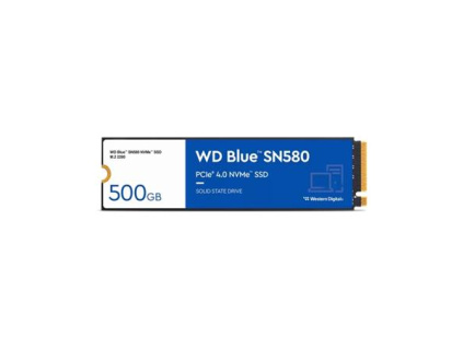 WD BLUE SSD NVMe 500GB PCIe SN580,Gen4 , (R:4000, W:3600MB/s), WDS500G3B0E