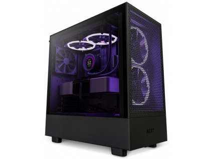 NZXT skříň H5 Flow edition / 2x120 mm fan / USB 3.0 / USB-C 3.1 / průhledná bočnice / mesh panel / černá, CC-H51FB-01