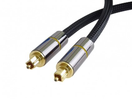 PremiumCord Optický audio kabel Toslink, OD:7mm, Gold-metal design + Nylon 2m, kjtos7-2