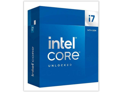 INTEL cpu CORE i7-14700K socket1700 Raptor Lake BOX 125W/253W 14.generace (bez chladiče, od 2.5GHz do 5.6GHz, 20x jádro, 28x vlákno, 33MB cache, pro DDR4 do 3200, pro DDR5 do 5600), grafika, virtualizace, BX8071514700K