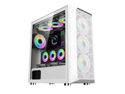 1stCOOL MiddleTower Wind Storm White, E-ATX, USB3.0 + set 4x ARGB fan, ML-WSTORM-W-ARGB