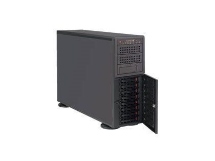 SUPERMICRO Tower/4U WS 2x LGA4189, iC621A, 16x DDR4, 8x HS (3,5"), 2x1200W (titanium), 2x10GbE, IPMI, SYS-740A-T