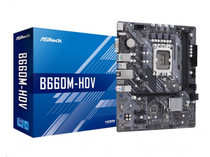 ASRock MB Sc LGA1700 B660M-HDV, Intel B660, 2xDDR4, 1xDP, 1xHDMI, 1xVGA, mATX, B660M-HDV