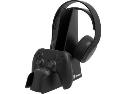 SnakeByte nabíječka 2v1 Dual Charge & Headset Stand 5 pro PS5 černá, SB918636