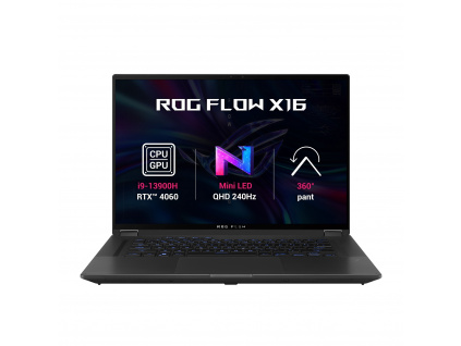 ASUS ROG Flow X16/GV601VV/i9-13900H/16''/2560x1600/T/16GB/1TB SSD/RTX 4060/W11H/Black/2R, GV601VV-NEBULA014W