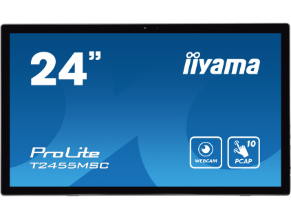 24'' LCD iiyama T2455MSC-B1:IPS,FHD,P-CAP,HDMI, T2455MSC-B1