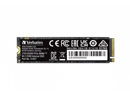 VERBATIM SSD Vi5000 Internal PCIe NVMe M.2 SSD 2TB , W 4300/ R 5000 MB/s, 31827