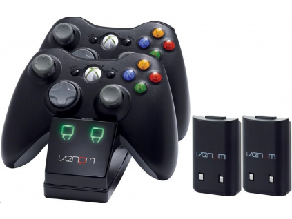 VENOM VS2891 Xbox 360 Black Twin Docking Station + 2 batteries, VS2891