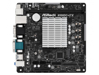 ASROCK N100DC-ITX s integrovaným intel CPU quad-core N100 (1x DDR4, VGA +HDMI, PCI-E, 2xSATA3, M.2 , 7.1, GLAN, miniITX), N100DC-ITX