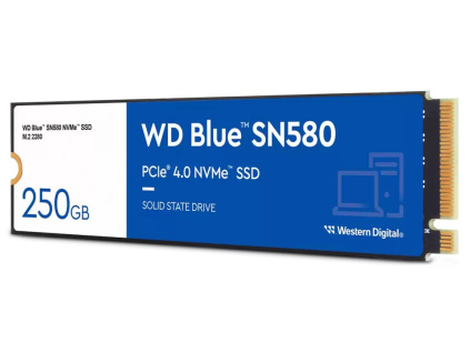 WD SSD Blue SN580 250GB / WDS250G3B0E / NVMe M.2 PCIe Gen4 / Interní / M.2 2280, WDS250G3B0E