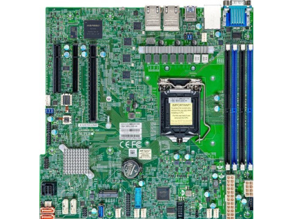 SUPERMICRO MB LGA1200 (Xeon E3-2300), C252, 4xDDR4, 6xSATA3, M.2, 4xPCIe4.0 (x8, 2 x4, x2), VGA, 2x LAN, IPMI, MBD-X12STH-LN4F-B