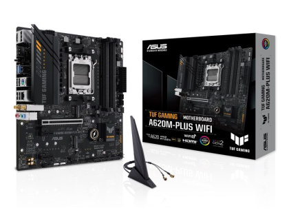 ASUS MB Sc AM5 TUF GAMING A620M-PLUS WIFI, AMD A620, 4xDDR5, 1xHDMI, 2xDP, mATX, 90MB1F00-M0EAY0