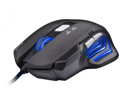 C-TECH herní myš AKANTHA, herní, modré podsvícení, 2400DPI, USB, GM-01