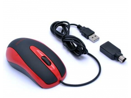AMEI AM-M801/Kancelářská/Optická/Drátová USB/Černá-červená, AMEI AM-M801