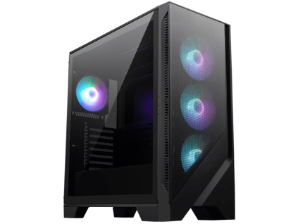 MSI skříň MAG FORGE 320R AIRFLOW/ bez zdroje/ levé temperované sklo/ 4x 120 mm A-RGB fan/ 2x USB3.2/ černá, 306-7G23R21-809