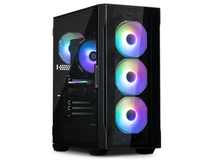 Zalman skříň I3 Neo / middle tower / ATX / 4x120 ARGB fan / 2xUSB 3.0 / 1xUSB 2.0 / skl. přední panel i bočnice / černá, i3 NEO TG Black