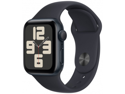 Apple Watch SE GPS 40mm Midnight Aluminium Case with Midnight Sport Band - M/L, MR9Y3QC/A