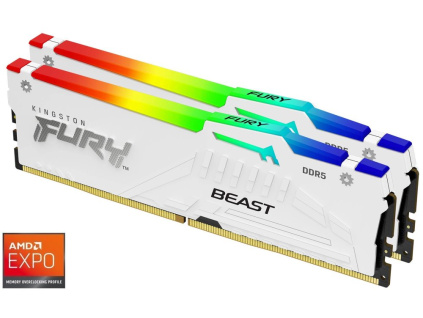 KINGSTON FURY Beast White RGB EXPO 64GB DDR5 6000MHz / CL36 / DIMM / Kit 2x 32GB, KF560C36BWEAK2-64